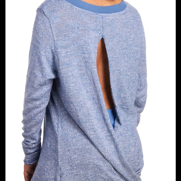 NWT Hard Tail blue slit back sweater size medium - Picture 3 of 4